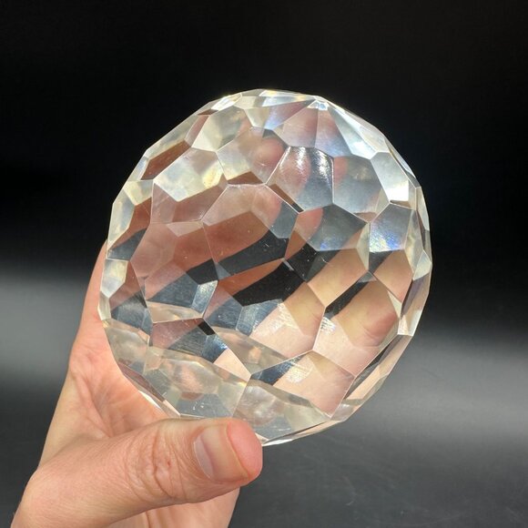 Vintage Faceted Crystal Paperweight AA Importing Clear Glass Japan Decorative - Picture 11 of 11